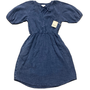 ANA NWT Cotton Blue Textured Dress Sz X Small Pockets